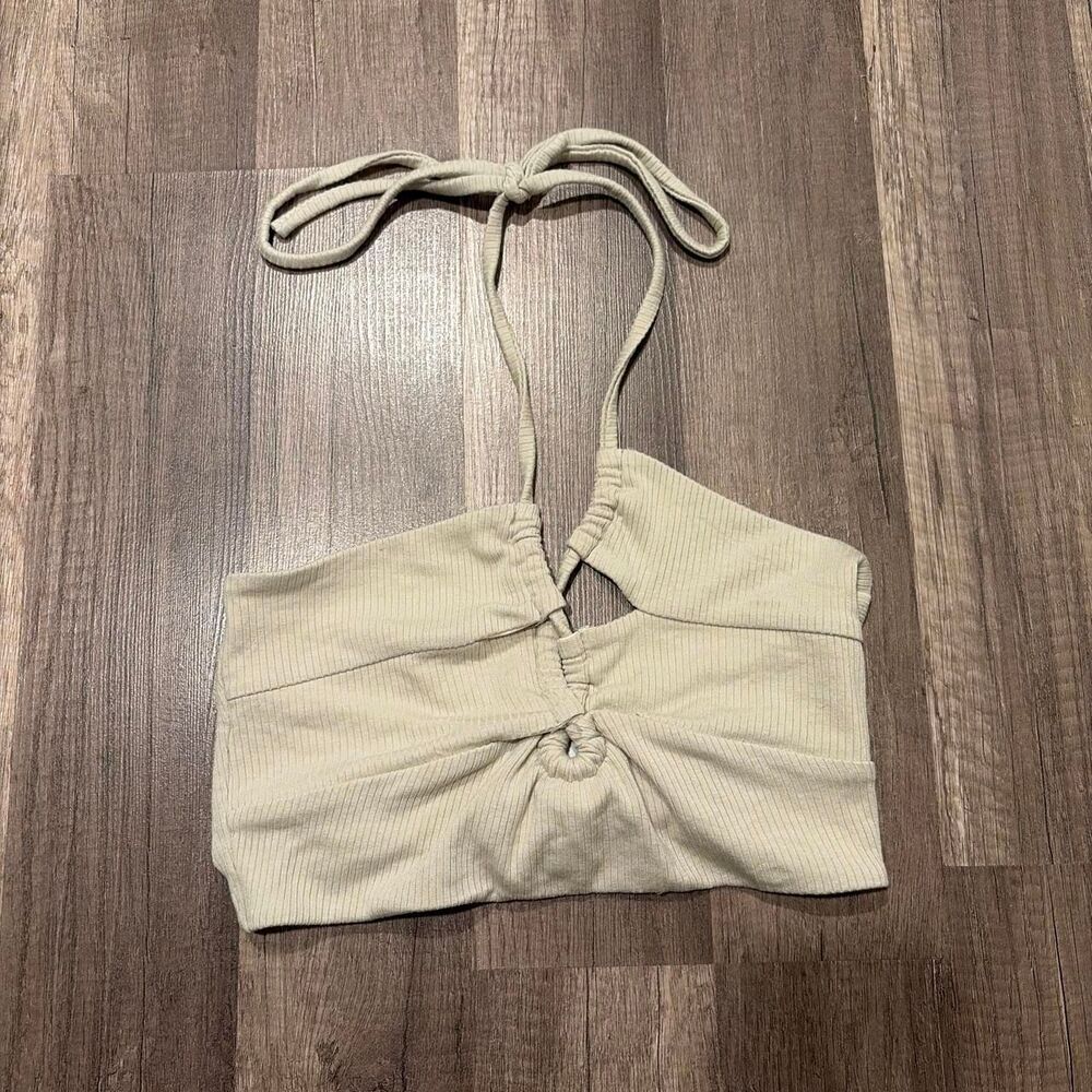 Princess Polly Sage Green Crop Top
